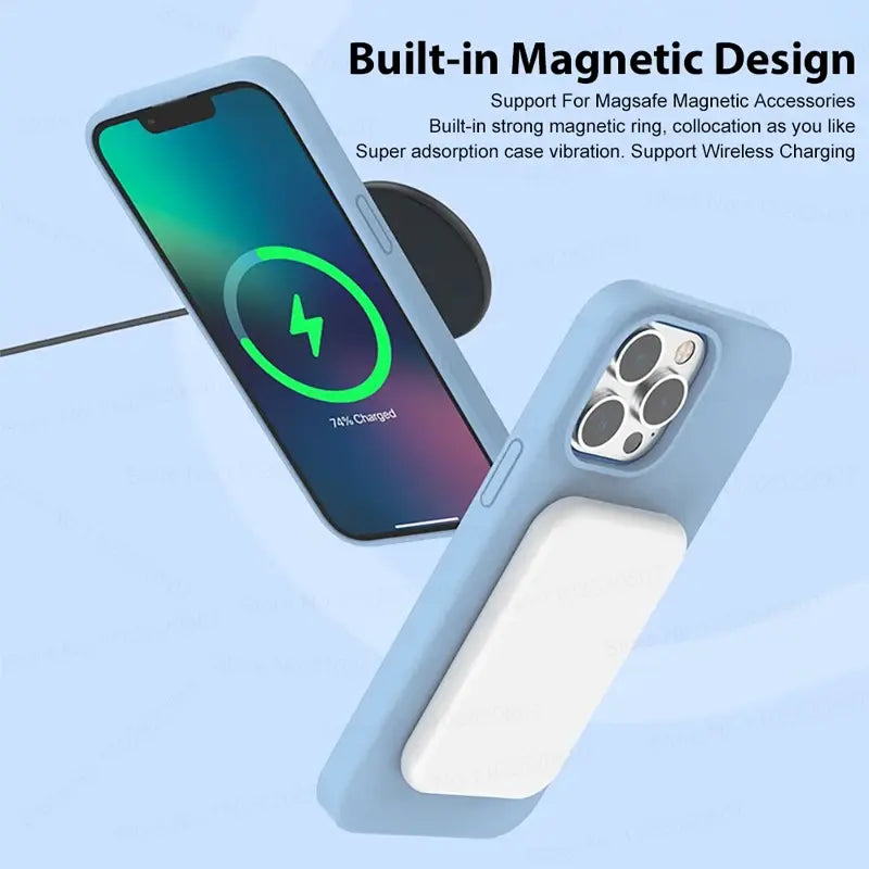 For Magsafe Upgraded Magnetic Cases For iPhone 15 14 13 12 11 Pro Max Plus Wireless Charge Case Liquid Silicone Cover Accessory