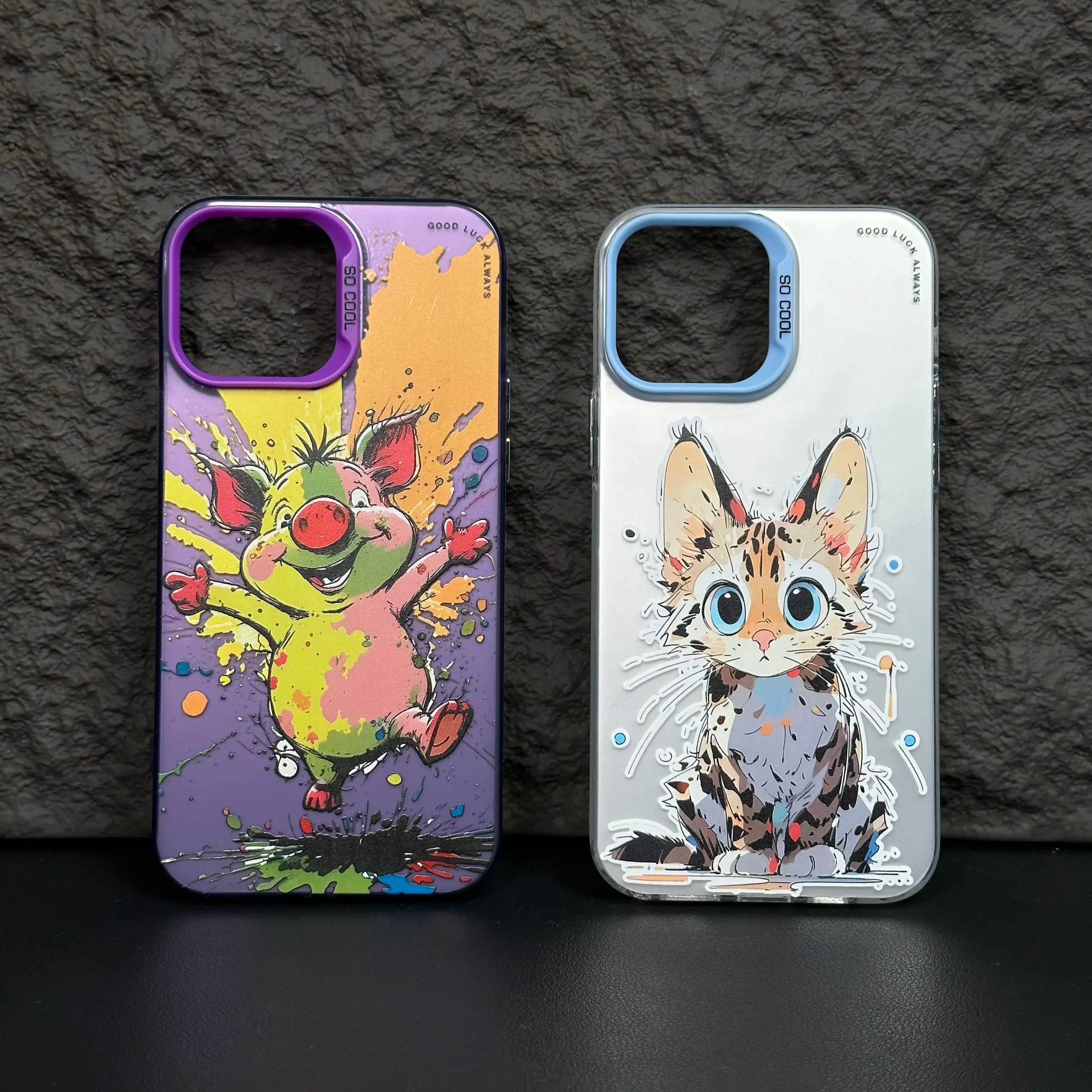 Case for IPHONE11 IPHONE12 IPHONE13PRO 14PRO 15 15PRO 15PROMAX Personalized graffiti small animal anti-drop mobile phone case