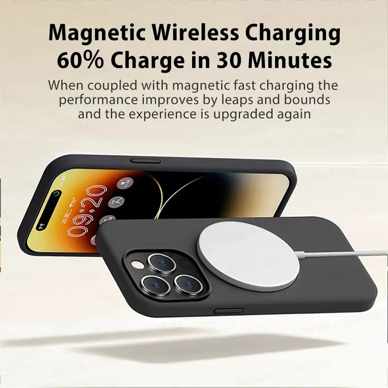 For Magsafe Upgraded Magnetic Cases For iPhone 15 14 13 12 11 Pro Max Plus Wireless Charge Case Liquid Silicone Cover Accessory